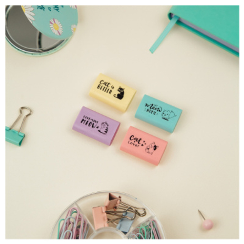 Ластик MESHU "Live, Love, Meow", термопластичная резина, 37*24*11мм