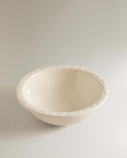 Zara Home миска из фаянса, цвет кремовый, 17 см