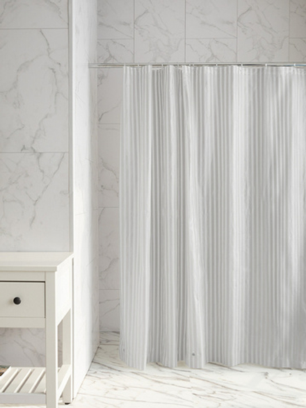 Шторка для ванной DeNASTIA mat stripe 180x200 ПЕВА, серый