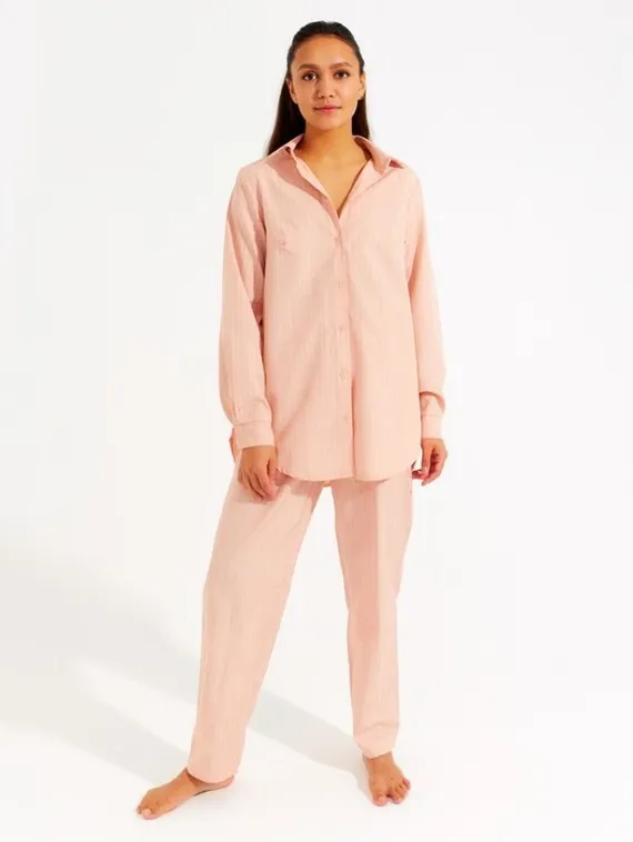 Брюки женские MINAKU: Home collection цвет персиковый, р-р 48