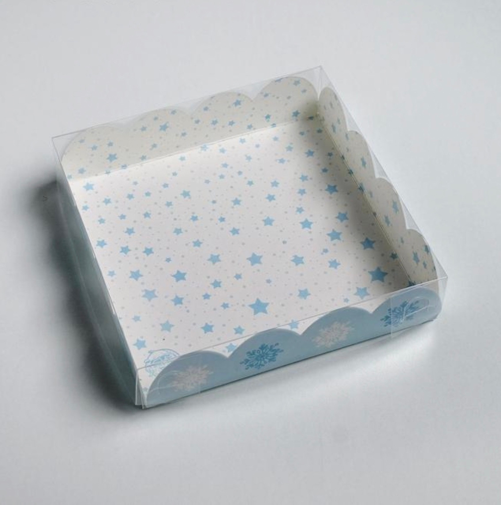Коробка для десертов с PVC крышкой «Морозное утро», 13 х 13 х 3 см