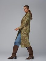 Женский кожаный плащ с картографическим принтом