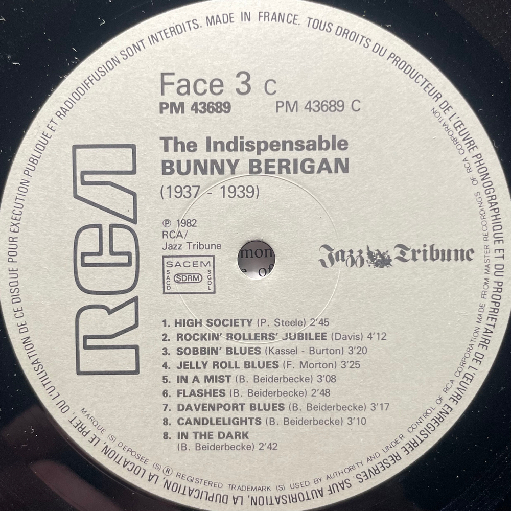 Bunny Berigan ‎– The Indispensable Bunny Berigan 2LP (Франция 1982г.)