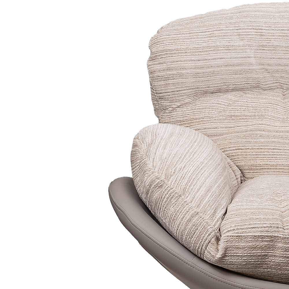 Кресло BLISS серый, экокожа, шенилл