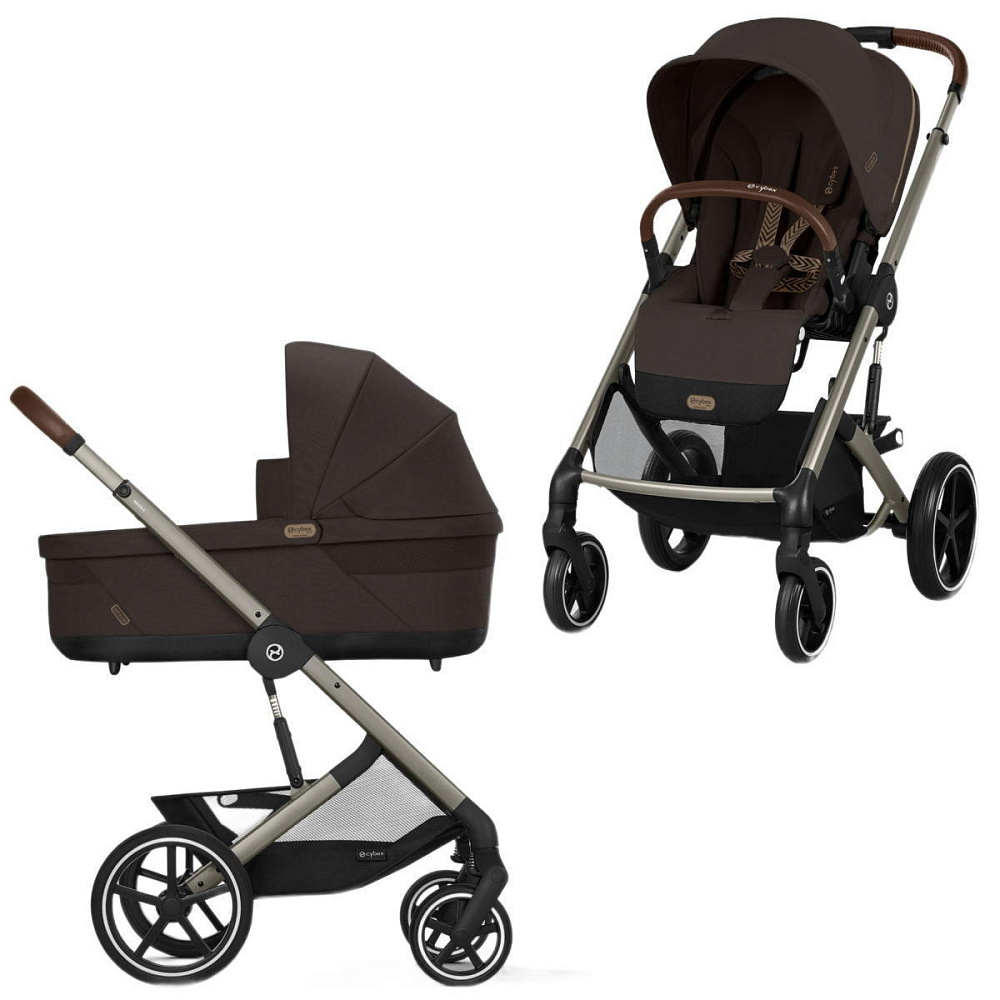 Коляска Cybex Balios S Lux TPE complete Cloud G Lava Grey Base G 4 в 1 Chocolate Brown с дождевиками