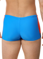 Мужские плавки-боксеры с контрастной брендированной вставкой (Размер: XL) (Цвет: голубой)