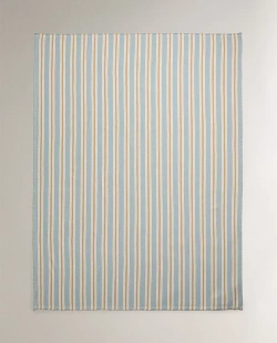 ZARA HOME ПЛЕД С БАХРОМОЙ, СИНИЙ