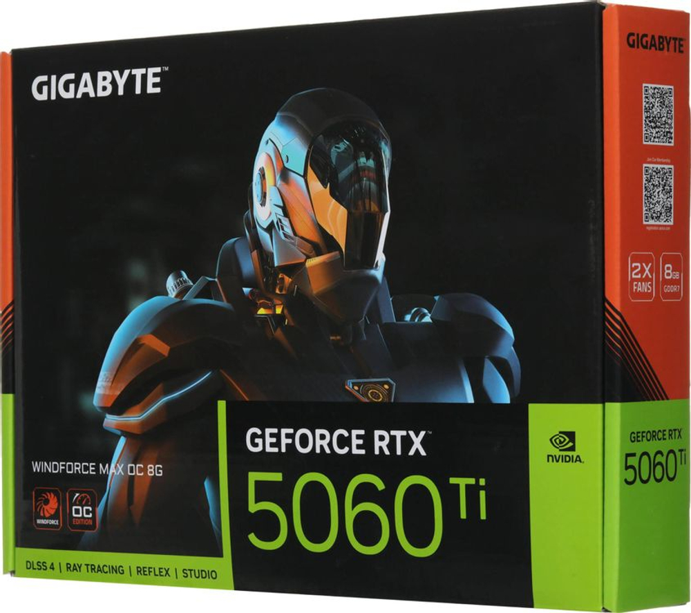 Видеокарта Gigabyte NVIDIA  GeForce RTX 5060TI GV-N506TWF2MAX OC-8GD 1.0 8ГБ Windforce Max, GDDR7, OC,  Ret