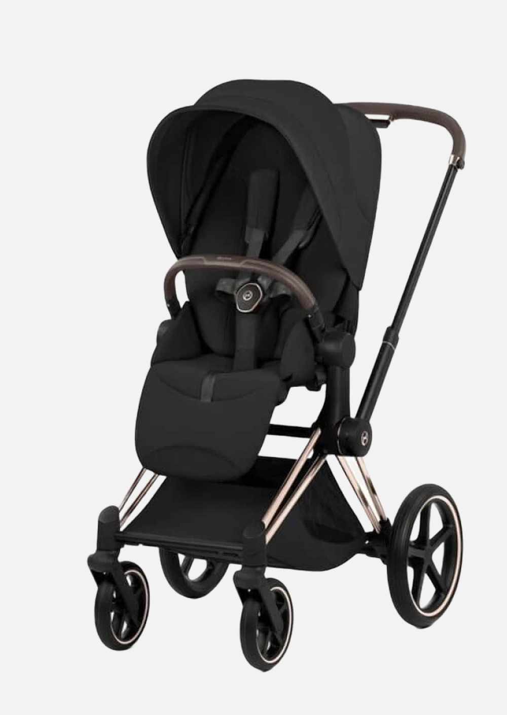 Cybex Priam 5 Style, в цвете Sepia Black (шасси Rose Gold) + автокресло Cybex Cloud G3
