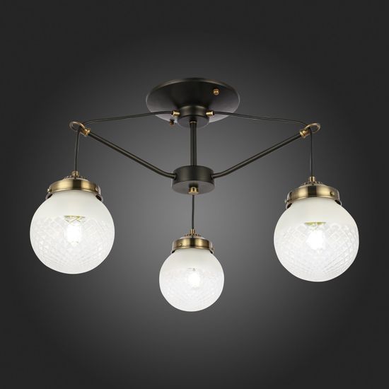 SLE110302-03 Светильник потолочный Черный, Бронза/Прозрачный, Белый E27 3*60W STRICCE