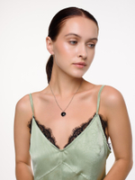 Колье "Lovely" с черным агатом Silver