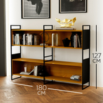 Стеллаж Бьерн из массива сосны с металлическими стенками