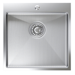 Мойка настол.монтаж 50х50 (3,0) вып 3 1/2  MIXLINE PRO 20см с сифоном (сатин НАНО декор)