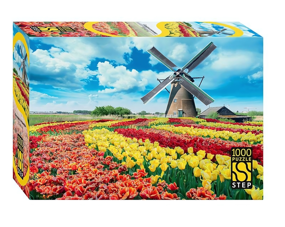 Пазл 1000эл. "Мельница в тюльпанах" Серия "Выгодный формат" (Степ пазл)