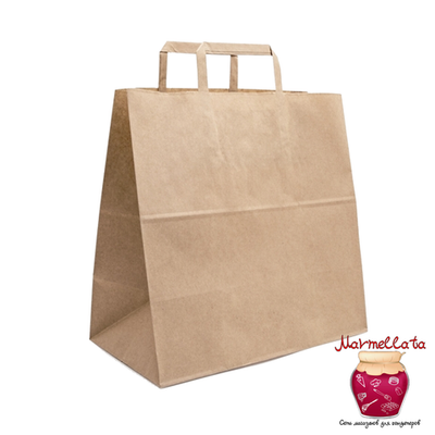 Пакет бумажный КРАФТ с плоскими ручками (320*200*370 мм)