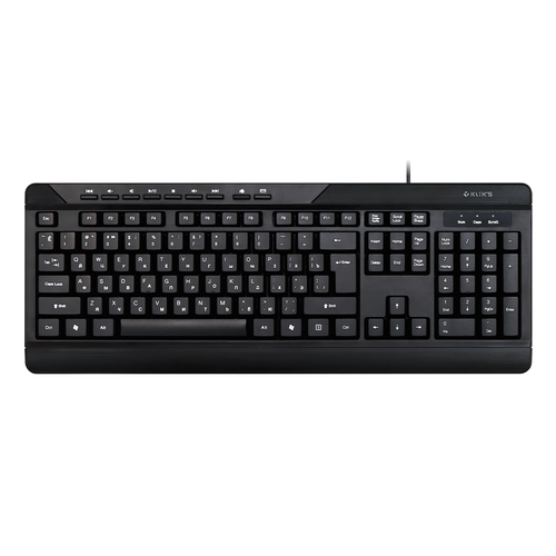 Клавиатура проводная KLIKS 201K, черный, Retail, мембранная, 2.1м (LW-201K)