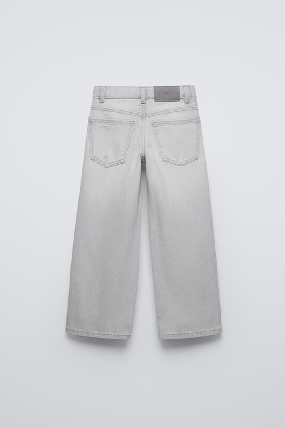 ZARA ДЖИНСЫ С ШИРОКИМИ ШТАНИНАМИ И РАЗРЕЗАМИ, КАМЕННО-СЕРЫЙ