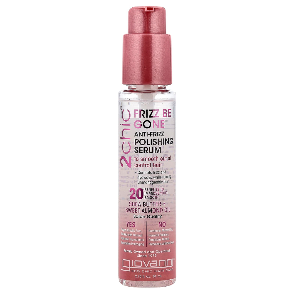 Giovanni, 2chic, Frizz Be Gone™, сыворотка против пушения волос, масло ши и масло сладкого миндаля, 81 мл (2,75 жидк. унции)