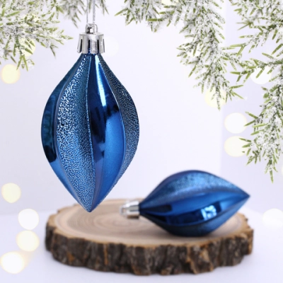Ёлочные игрушки «Таинственное очарование» Капля 8 см (набор 2шт), сапфир