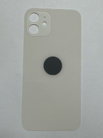 Задняя крышка для iPhone 12 Белый (стекло, широкий вырез под камеру, логотип)
