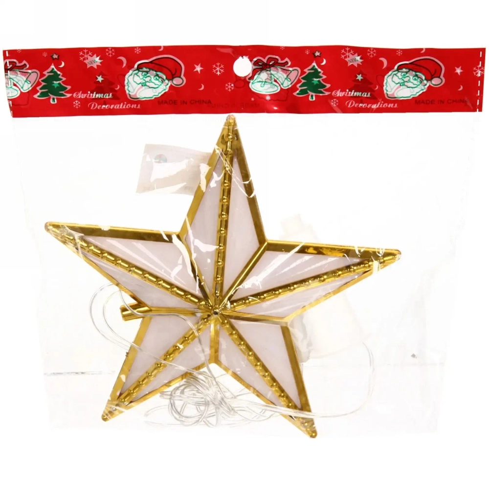 Фигура светодиодная ЗВЕЗДА ДЛЯ ЁЛКИ «Золотой кант» 10 ламп LED, 15 см. RG/RB