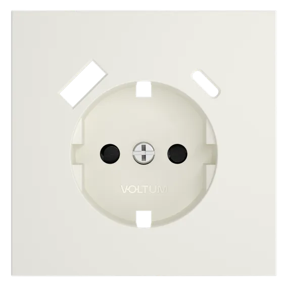 Накладка для розетки с заземлением и защитными шторками, с USB A+C, S70 (хлопок) vls001013