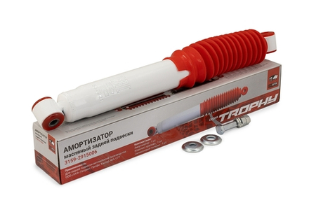 Амортизатор УАЗ Патриот, Хантер (задний, масляный) TROPHY (шток 18 мм, пыльник силикон)
