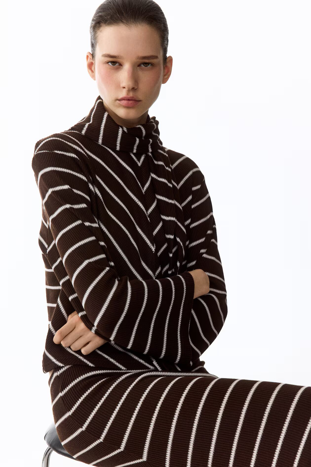 Топ с ребристой вязкой и шалью - H&M