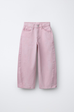 ZARA ДЖИНСЫ BARREL, РОЗОВЫЙ