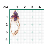Брошь «Лотос» из красного золота c гранатом и аметистами Артикул: 04-0243-00-257-1110-57