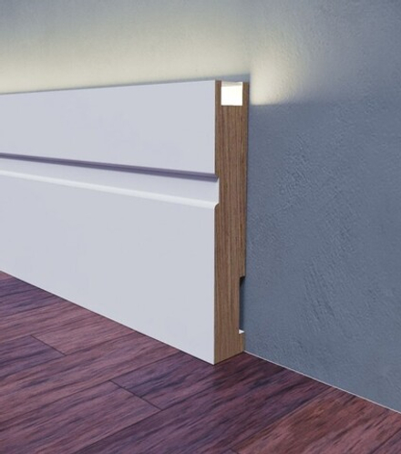 Плинтус МДФ EVROWOOD, PN 102 LED, Белый