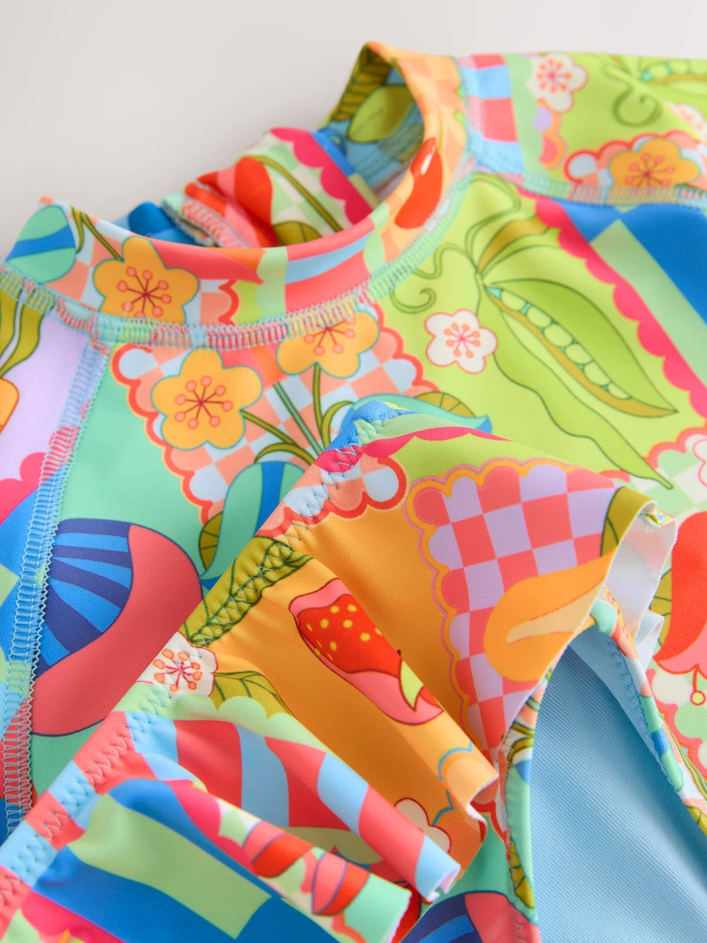 Купальник раздельный для девочки Next AB7-038, Голубой, Зеленый