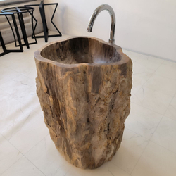 Раковина напольная из окаменелого дерева ODN-04182 (57*51*90)