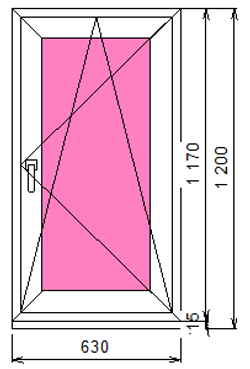 Пластиковое окно 1170 х 630 ТермА Эко