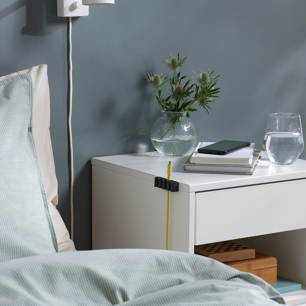 IKEA KALKSTUFF  (ИКЕА КАЛКСТУФФ)  -  Держатель кабеля, 3 шт, темно-серый