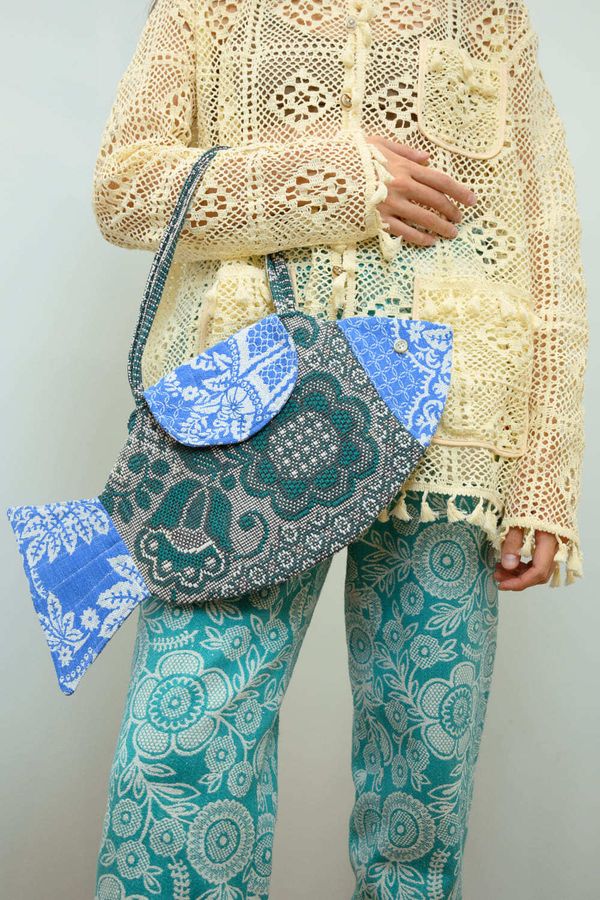 Сумка Green and Blue Fish зелено-голубая - фото 1