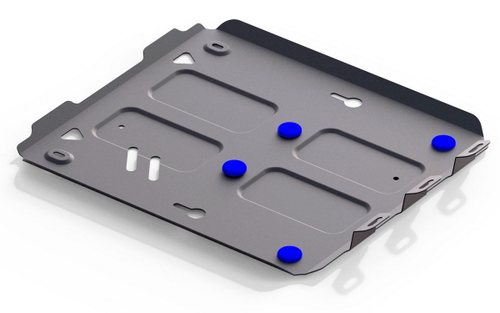 Защита картера Rival для Volkswagen Amarok I рестайлинг (V - 2.0D; 3.0D) 2016-2019 (установка только на а/м со штатной защитой), штампованная, алюминий 4 мм, с крепежом, 333.5851.1