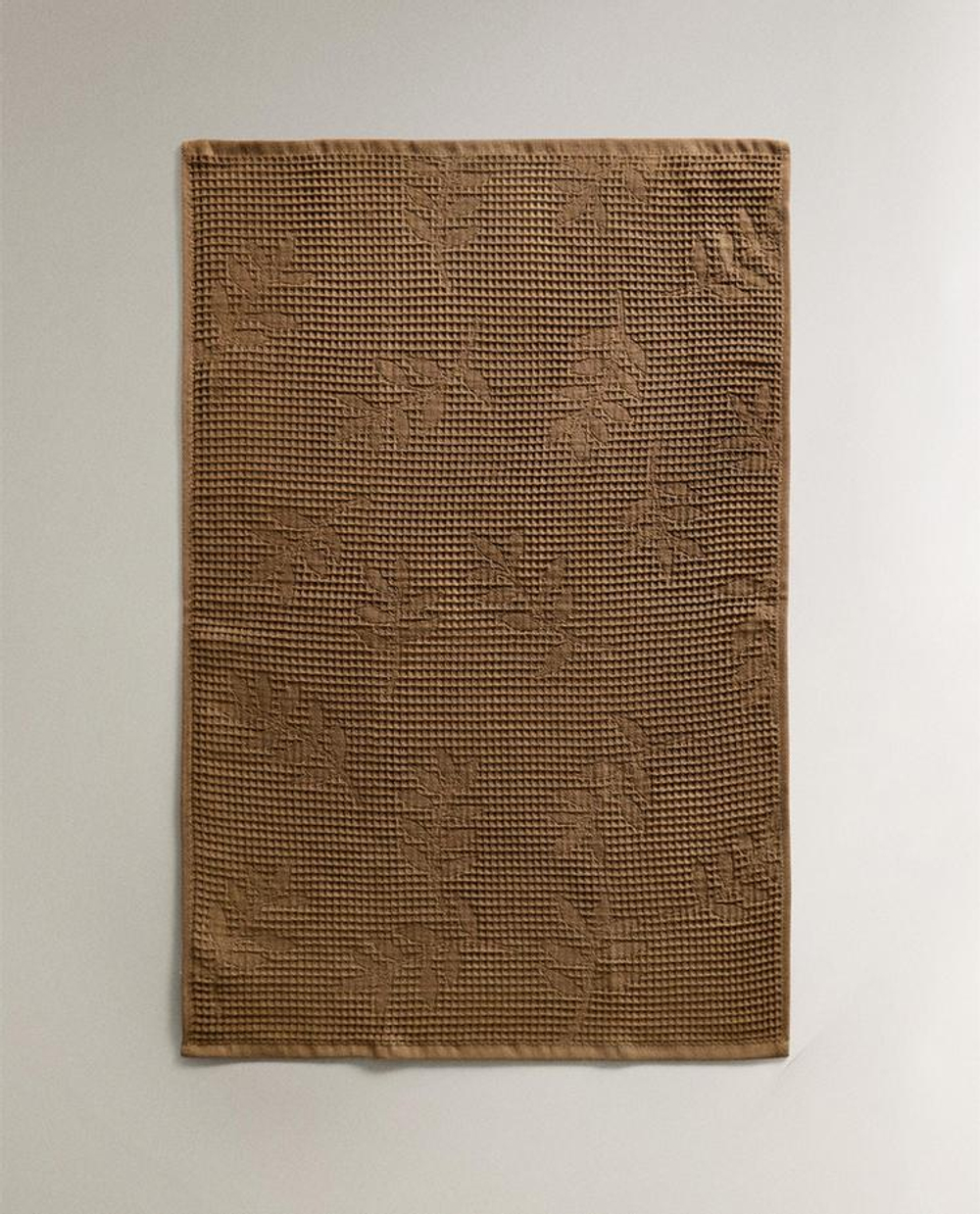 ZARA HOME КУХОННОЕ ПОЛОТЕНЦЕ С ВАФЕЛЬНЫМ УЗОРОМ, КОРИЧНЕВЫЙ