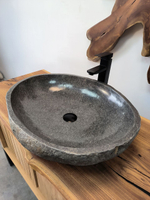 Раковина из речного камня RS-65878 58х48х15 из натурального камня