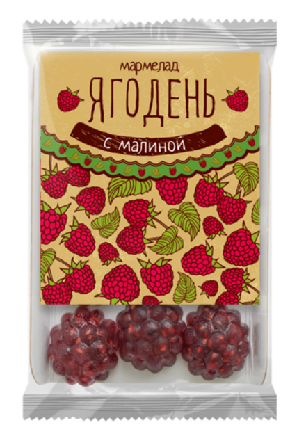 Мармелад Ягодень малиновый / подложка / 165 г / Сибирский кедр