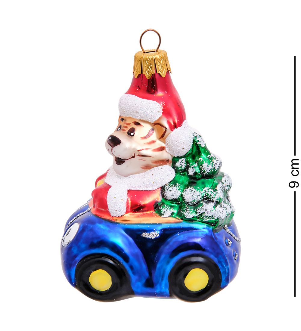 НФ-933 Фигурка «Тигренок в машине» ёлочное украшение