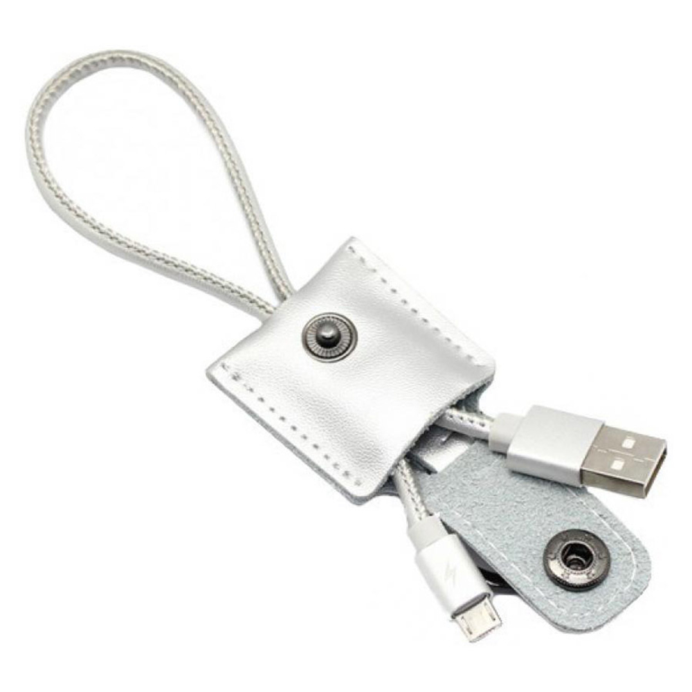 Кабель USB - MicroUSB Remax RC-079m (брелок выдвижной, 300 мм.) Серебро