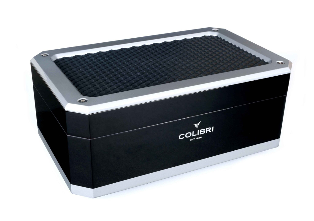 Хьюмидор Colibri Rally на 100 сигар, Алюминий и черный лак HU360T1