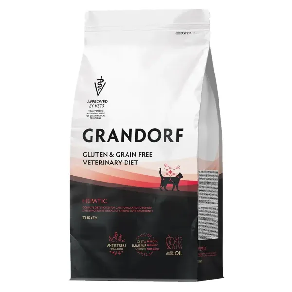 Сухой диетический корм GRANDORF VETERINARY DIET Cat HEPATIC для кошек для поддержания функции печени при ХПН