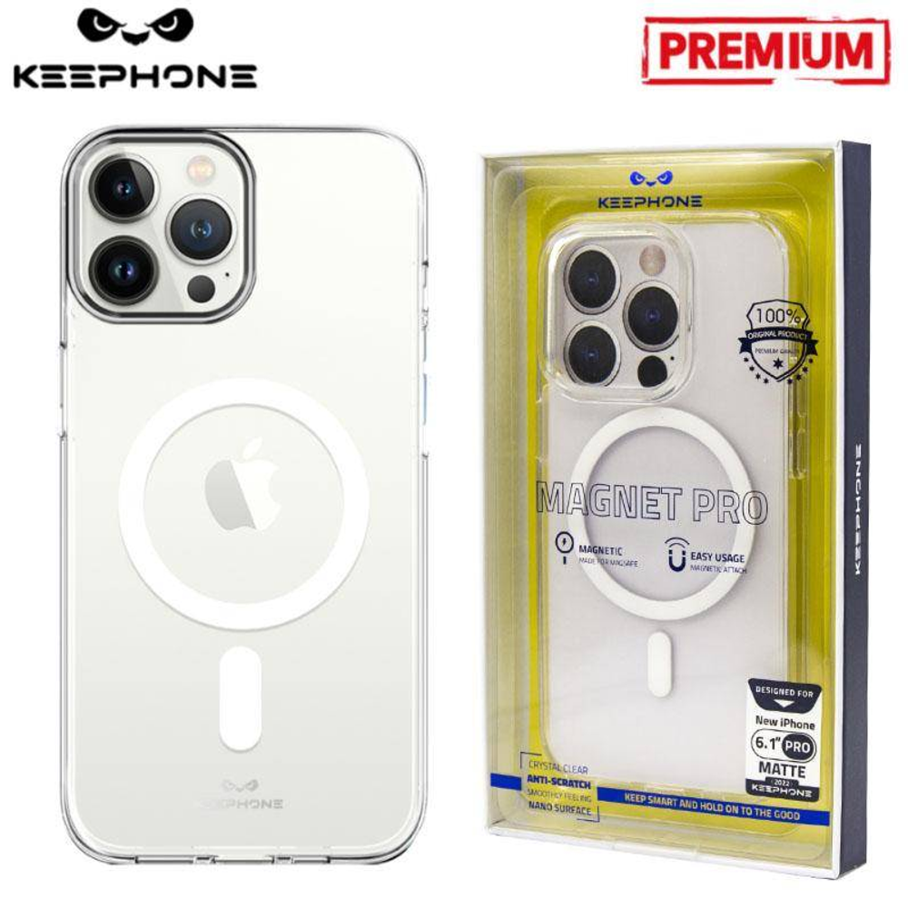 Чехол для телефона KEEPHONE MAGNET PRO MAGSAFE iPhone 14 PLUS (прозрачный, матовый) 20107014