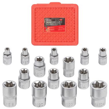 Головки Е-профиль, набор 14пр., 1/4'', 3/8'', 1/2'' Baum Auto##BaumAuto BM-4148