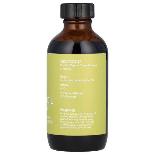 Pure Body Naturals, Органическое масло семян конопли первого отжима, 118 мл (4 жидк. унц.)