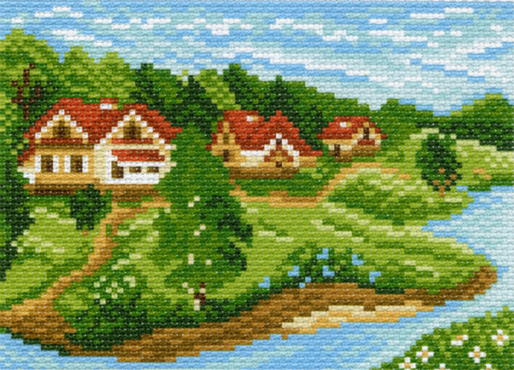 "Дачный поселок"-0941 канва с рисунком