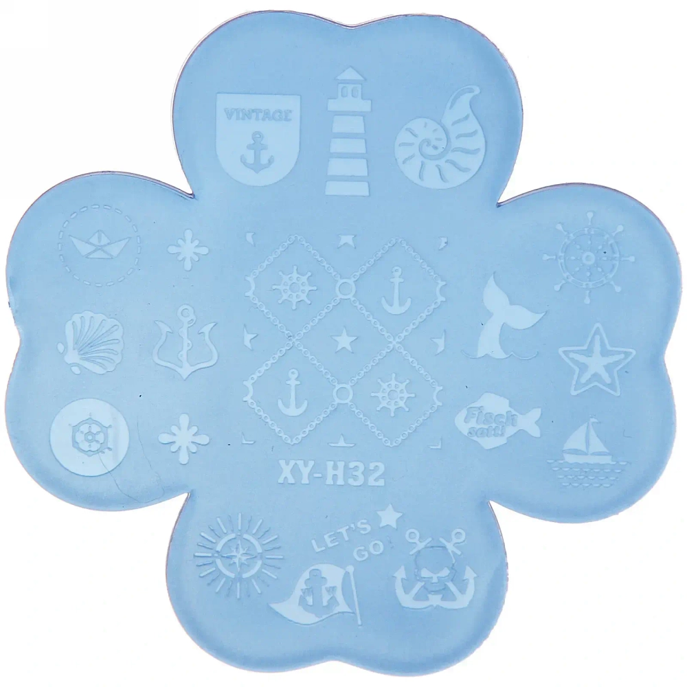 Набор для дизайна ногтей - стемпинг «VivA Manicur», пластина цветок, микс 4 цвета, 19*11см