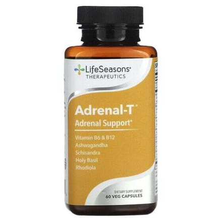 Для нервной системы LifeSeasons, Adrenal-T, адреналиновая поддержка, 60 вегетарианских капсул